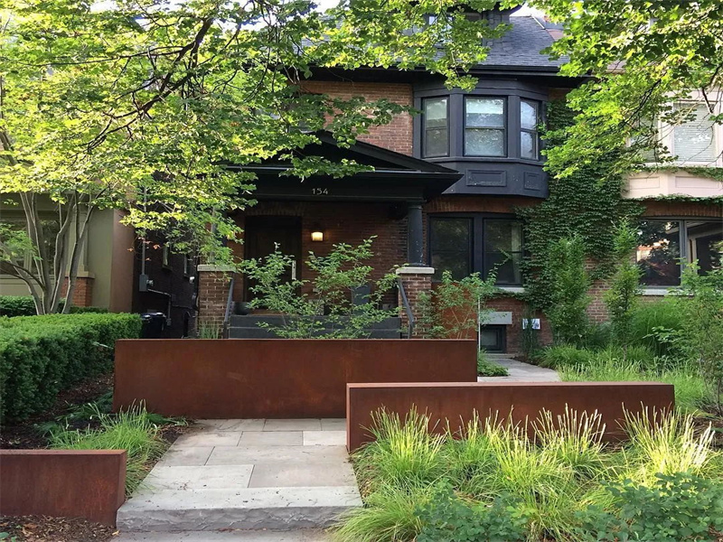 Modern corten steel garden edging For Park Project